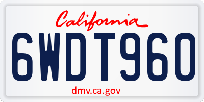 CA license plate 6WDT960