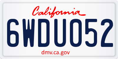 CA license plate 6WDU052