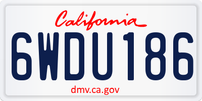 CA license plate 6WDU186