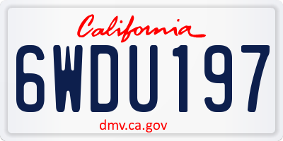 CA license plate 6WDU197