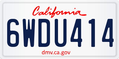CA license plate 6WDU414