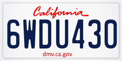 CA license plate 6WDU430