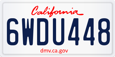 CA license plate 6WDU448