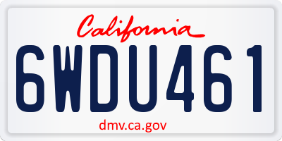 CA license plate 6WDU461