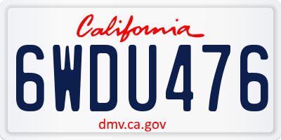 CA license plate 6WDU476