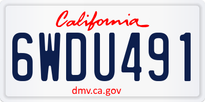 CA license plate 6WDU491