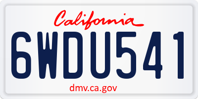 CA license plate 6WDU541