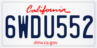 CA license plate 6WDU552