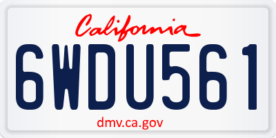 CA license plate 6WDU561