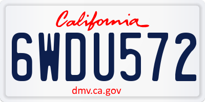 CA license plate 6WDU572