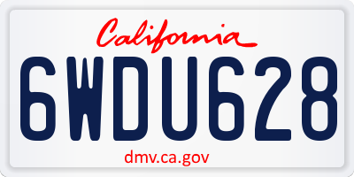 CA license plate 6WDU628