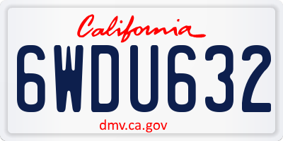 CA license plate 6WDU632