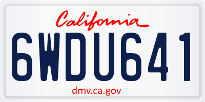 CA license plate 6WDU641
