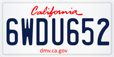 CA license plate 6WDU652