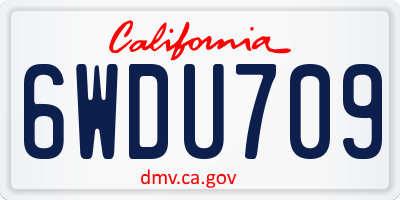 CA license plate 6WDU709