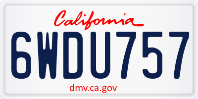 CA license plate 6WDU757