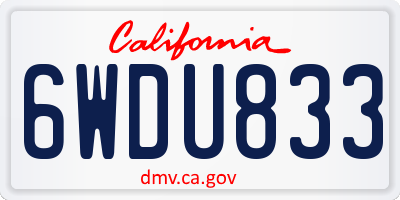 CA license plate 6WDU833