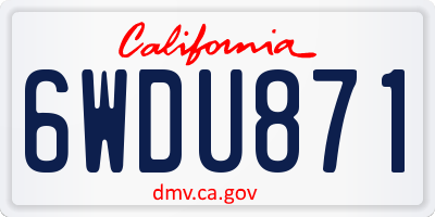CA license plate 6WDU871