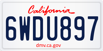 CA license plate 6WDU897