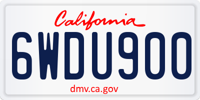 CA license plate 6WDU900