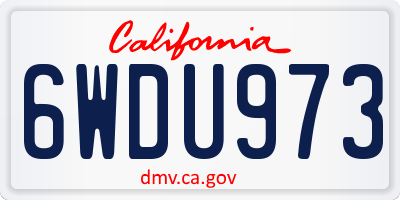 CA license plate 6WDU973
