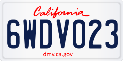 CA license plate 6WDV023