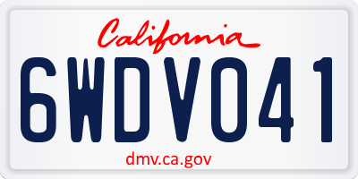 CA license plate 6WDV041