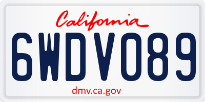 CA license plate 6WDV089