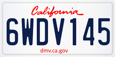 CA license plate 6WDV145
