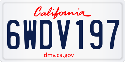 CA license plate 6WDV197