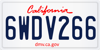 CA license plate 6WDV266