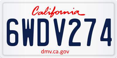 CA license plate 6WDV274