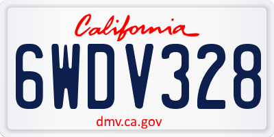 CA license plate 6WDV328