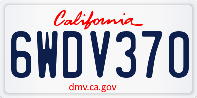 CA license plate 6WDV370
