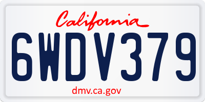 CA license plate 6WDV379