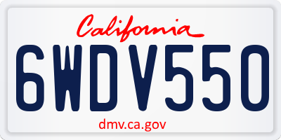 CA license plate 6WDV550