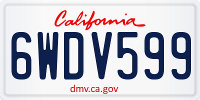 CA license plate 6WDV599