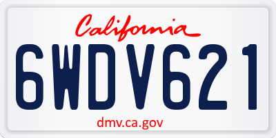 CA license plate 6WDV621