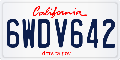 CA license plate 6WDV642