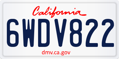 CA license plate 6WDV822