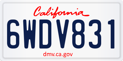 CA license plate 6WDV831