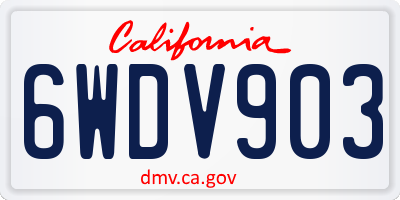 CA license plate 6WDV903