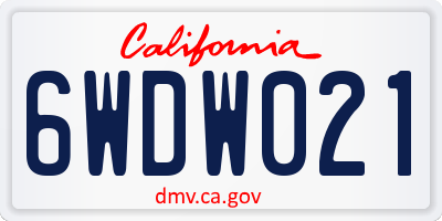 CA license plate 6WDW021
