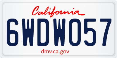 CA license plate 6WDW057