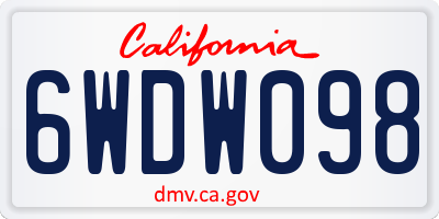 CA license plate 6WDW098