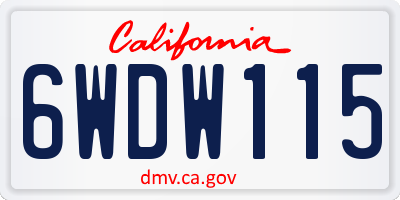 CA license plate 6WDW115