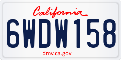 CA license plate 6WDW158