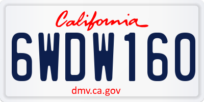 CA license plate 6WDW160
