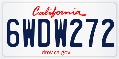 CA license plate 6WDW272