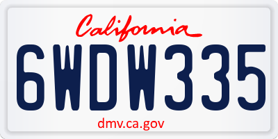CA license plate 6WDW335
